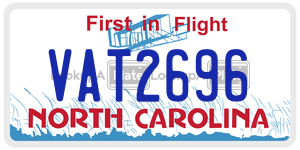 VAT2696  license plate in NC