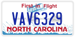 VAV6329 license plate in North Carolina