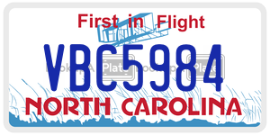 VBC5984 license plate in North Carolina