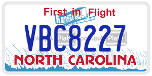 VBC8227  license plate in NC