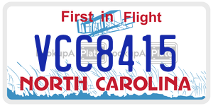 VCC8415 license plate in North Carolina