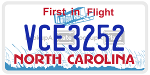 VCE3252  license plate in NC