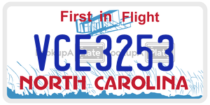 VCE3253  license plate in NC