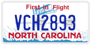 VCH2893 license plate in North Carolina