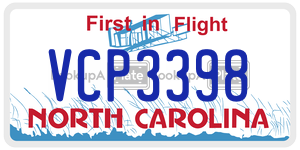 VCP3398 license plate in North Carolina