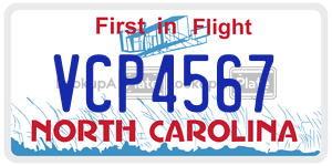 VCP4567 license plate in North Carolina