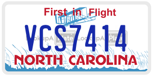 VCS7414  license plate in NC