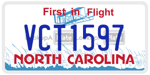 VCT1597 license plate in North Carolina