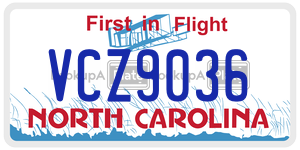 VCZ9036  license plate in NC