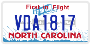 VDA1817  license plate in NC