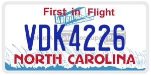VDK4226  license plate in NC