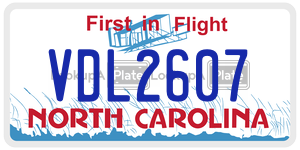 VDL2607 license plate in North Carolina