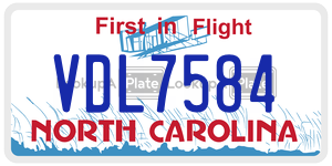 VDL7584 license plate in North Carolina