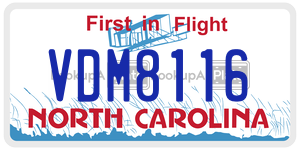 VDM8116  license plate in NC