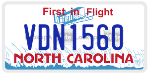 VDN1560 license plate in North Carolina