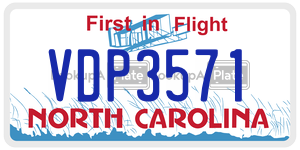 VDP3571 license plate in North Carolina