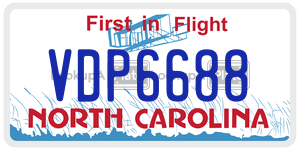 VDP6688  license plate in NC