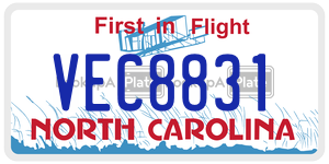 VEC8831 license plate in North Carolina