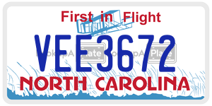 VEE3672  license plate in NC