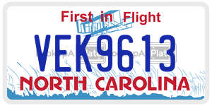 VEK9613  license plate in NC