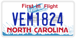VEM1824 license plate in North Carolina