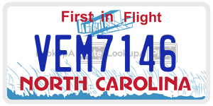 VEM7146  license plate in NC