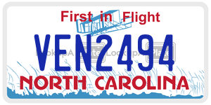 VEN2494  license plate in NC