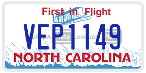 VEP1149  license plate in NC
