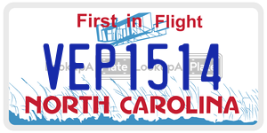 VEP1514  license plate in NC