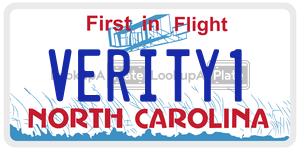 VERITY1 license plate in North Carolina