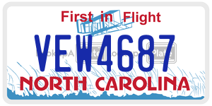 VEW4687  license plate in NC