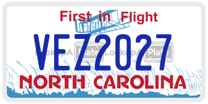 VEZ2027 license plate in North Carolina