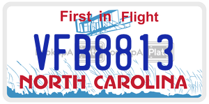 VFB8813 license plate in North Carolina