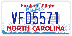 VFD5571  license plate in NC