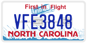 VFE3848  license plate in NC
