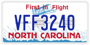 VFF3240  license plate in NC