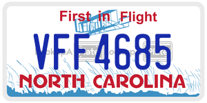 VFF4685 license plate in North Carolina