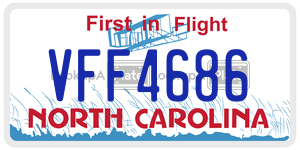 VFF4686 license plate in North Carolina
