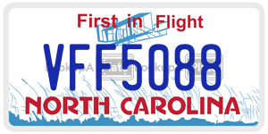 VFF5088  license plate in NC