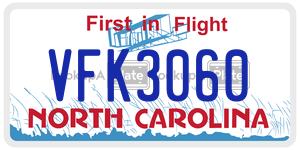 VFK3060  license plate in NC