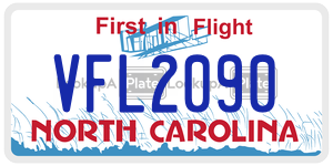 VFL2090  license plate in NC