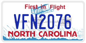 VFN2076  license plate in NC
