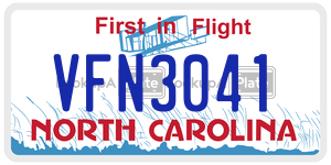 VFN3041  license plate in NC