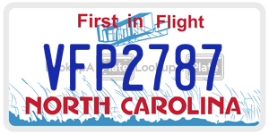 VFP2787 license plate in North Carolina