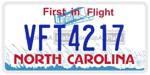 VFT4217 license plate in North Carolina