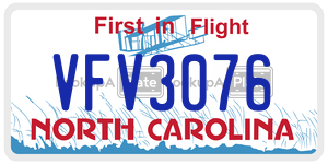 VFV3076  license plate in NC