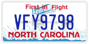 VFY9798  license plate in NC
