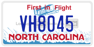 VH8045 license plate in North Carolina