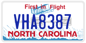 VHA8387  license plate in NC