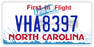 VHA8397  license plate in NC